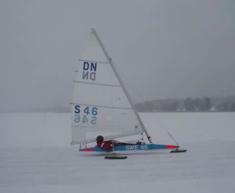 Jon Emmett has just returned Ice Yachting in Sweden