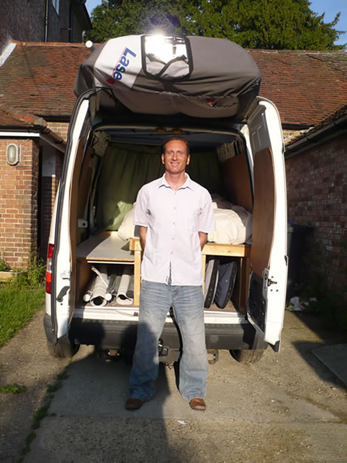 Jon loading his van for the Europeans