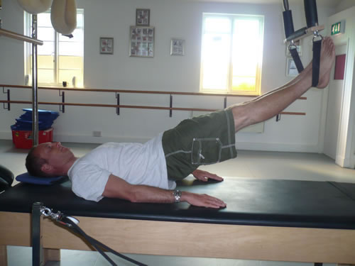 Jon doing Pilates at the Weymouth Pilates Centre